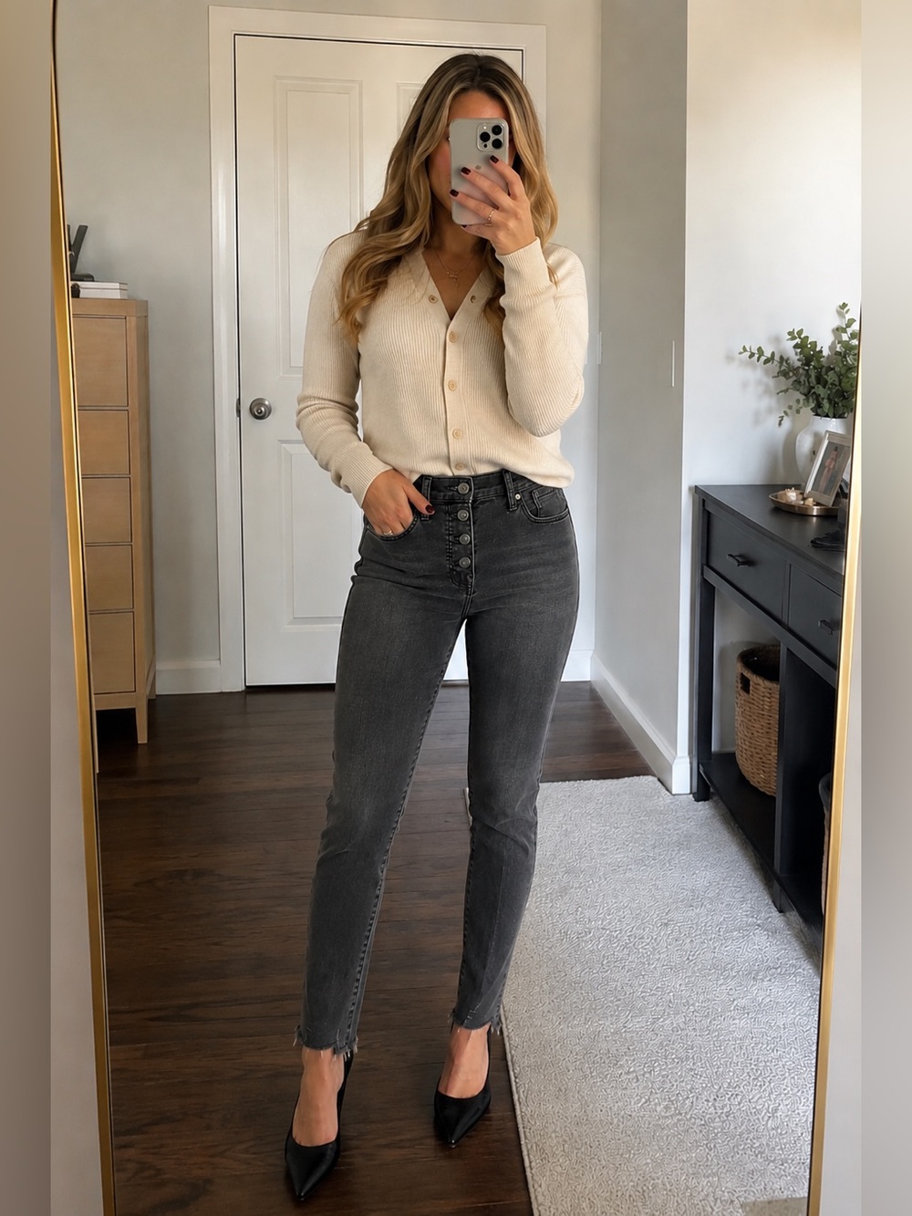 Madewell High-Rise Skinny Jeans in Washed Charcoal **See description- runs small